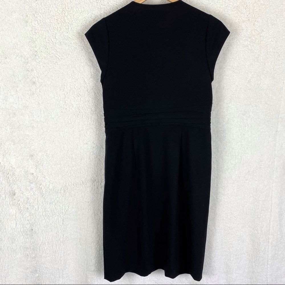 Andrew Marc Black Faux Wrap Knot Dress Size: 8 - Picture 2 of 6